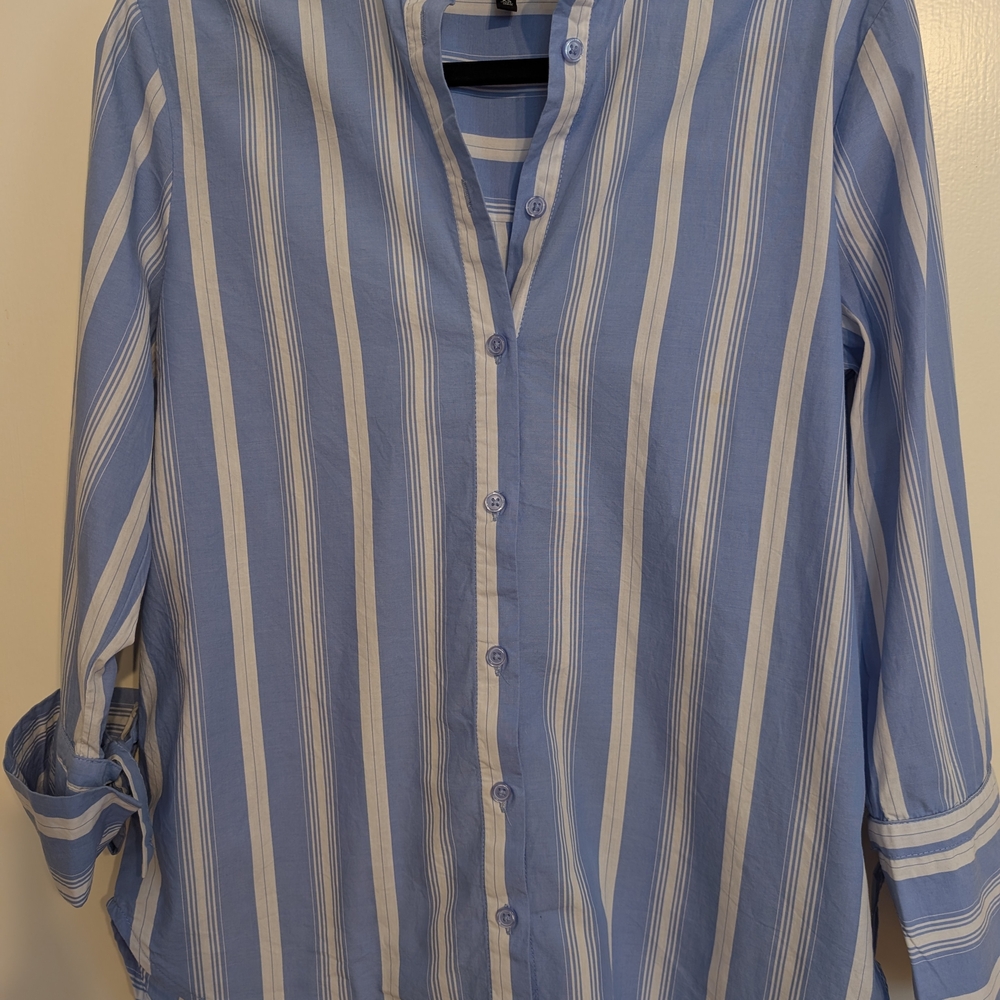 Light Blue Striped Women's Shirt